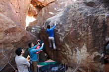 Bouldering in Hueco Tanks on 12/15/2019 with Blue Lizard Climbing and Yoga

Filename: SRM_20191215_1113270.jpg
Aperture: f/5.0
Shutter Speed: 1/160
Body: Canon EOS-1D Mark II
Lens: Canon EF 16-35mm f/2.8 L