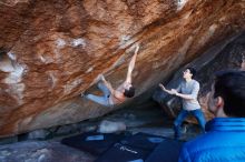 Bouldering in Hueco Tanks on 12/15/2019 with Blue Lizard Climbing and Yoga

Filename: SRM_20191215_1119130.jpg
Aperture: f/6.3
Shutter Speed: 1/250
Body: Canon EOS-1D Mark II
Lens: Canon EF 16-35mm f/2.8 L