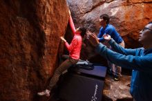 Bouldering in Hueco Tanks on 12/15/2019 with Blue Lizard Climbing and Yoga

Filename: SRM_20191215_1125560.jpg
Aperture: f/3.2
Shutter Speed: 1/250
Body: Canon EOS-1D Mark II
Lens: Canon EF 16-35mm f/2.8 L