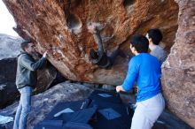 Bouldering in Hueco Tanks on 12/15/2019 with Blue Lizard Climbing and Yoga

Filename: SRM_20191215_1128170.jpg
Aperture: f/5.6
Shutter Speed: 1/250
Body: Canon EOS-1D Mark II
Lens: Canon EF 16-35mm f/2.8 L