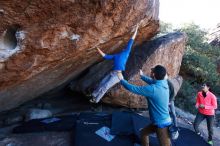 Bouldering in Hueco Tanks on 12/15/2019 with Blue Lizard Climbing and Yoga

Filename: SRM_20191215_1132200.jpg
Aperture: f/5.0
Shutter Speed: 1/250
Body: Canon EOS-1D Mark II
Lens: Canon EF 16-35mm f/2.8 L