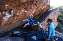 Bouldering in Hueco Tanks on 12/15/2019 with Blue Lizard Climbing and Yoga

Filename: SRM_20191215_1133200.jpg
Aperture: f/5.0
Shutter Speed: 1/250
Body: Canon EOS-1D Mark II
Lens: Canon EF 16-35mm f/2.8 L