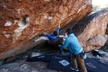 Bouldering in Hueco Tanks on 12/15/2019 with Blue Lizard Climbing and Yoga

Filename: SRM_20191215_1136470.jpg
Aperture: f/4.5
Shutter Speed: 1/250
Body: Canon EOS-1D Mark II
Lens: Canon EF 16-35mm f/2.8 L