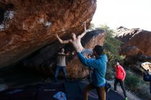 Bouldering in Hueco Tanks on 12/15/2019 with Blue Lizard Climbing and Yoga

Filename: SRM_20191215_1137470.jpg
Aperture: f/6.3
Shutter Speed: 1/250
Body: Canon EOS-1D Mark II
Lens: Canon EF 16-35mm f/2.8 L