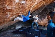 Bouldering in Hueco Tanks on 12/15/2019 with Blue Lizard Climbing and Yoga

Filename: SRM_20191215_1144080.jpg
Aperture: f/4.0
Shutter Speed: 1/250
Body: Canon EOS-1D Mark II
Lens: Canon EF 16-35mm f/2.8 L