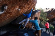 Bouldering in Hueco Tanks on 12/15/2019 with Blue Lizard Climbing and Yoga

Filename: SRM_20191215_1144571.jpg
Aperture: f/6.3
Shutter Speed: 1/250
Body: Canon EOS-1D Mark II
Lens: Canon EF 16-35mm f/2.8 L