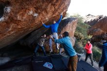 Bouldering in Hueco Tanks on 12/15/2019 with Blue Lizard Climbing and Yoga

Filename: SRM_20191215_1144572.jpg
Aperture: f/5.6
Shutter Speed: 1/250
Body: Canon EOS-1D Mark II
Lens: Canon EF 16-35mm f/2.8 L