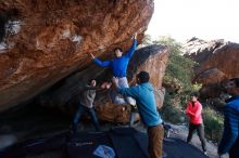 Bouldering in Hueco Tanks on 12/15/2019 with Blue Lizard Climbing and Yoga

Filename: SRM_20191215_1144580.jpg
Aperture: f/6.3
Shutter Speed: 1/250
Body: Canon EOS-1D Mark II
Lens: Canon EF 16-35mm f/2.8 L