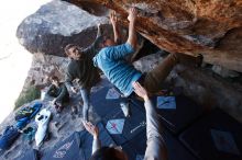 Bouldering in Hueco Tanks on 12/15/2019 with Blue Lizard Climbing and Yoga

Filename: SRM_20191215_1157541.jpg
Aperture: f/5.0
Shutter Speed: 1/250
Body: Canon EOS-1D Mark II
Lens: Canon EF 16-35mm f/2.8 L
