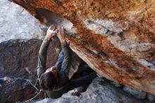 Bouldering in Hueco Tanks on 12/15/2019 with Blue Lizard Climbing and Yoga

Filename: SRM_20191215_1200390.jpg
Aperture: f/4.0
Shutter Speed: 1/250
Body: Canon EOS-1D Mark II
Lens: Canon EF 16-35mm f/2.8 L