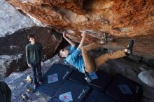 Bouldering in Hueco Tanks on 12/15/2019 with Blue Lizard Climbing and Yoga

Filename: SRM_20191215_1202510.jpg
Aperture: f/4.5
Shutter Speed: 1/250
Body: Canon EOS-1D Mark II
Lens: Canon EF 16-35mm f/2.8 L