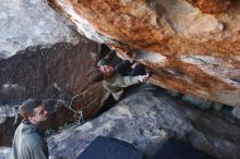 Bouldering in Hueco Tanks on 12/15/2019 with Blue Lizard Climbing and Yoga

Filename: SRM_20191215_1205360.jpg
Aperture: f/5.0
Shutter Speed: 1/250
Body: Canon EOS-1D Mark II
Lens: Canon EF 16-35mm f/2.8 L