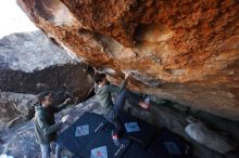 Bouldering in Hueco Tanks on 12/15/2019 with Blue Lizard Climbing and Yoga

Filename: SRM_20191215_1208190.jpg
Aperture: f/5.0
Shutter Speed: 1/250
Body: Canon EOS-1D Mark II
Lens: Canon EF 16-35mm f/2.8 L