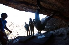 Bouldering in Hueco Tanks on 12/15/2019 with Blue Lizard Climbing and Yoga

Filename: SRM_20191215_1213460.jpg
Aperture: f/5.0
Shutter Speed: 1/250
Body: Canon EOS-1D Mark II
Lens: Canon EF 16-35mm f/2.8 L