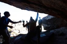 Bouldering in Hueco Tanks on 12/15/2019 with Blue Lizard Climbing and Yoga

Filename: SRM_20191215_1213490.jpg
Aperture: f/6.3
Shutter Speed: 1/250
Body: Canon EOS-1D Mark II
Lens: Canon EF 16-35mm f/2.8 L