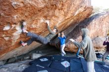 Bouldering in Hueco Tanks on 12/15/2019 with Blue Lizard Climbing and Yoga

Filename: SRM_20191215_1214450.jpg
Aperture: f/4.5
Shutter Speed: 1/250
Body: Canon EOS-1D Mark II
Lens: Canon EF 16-35mm f/2.8 L