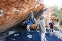 Bouldering in Hueco Tanks on 12/15/2019 with Blue Lizard Climbing and Yoga

Filename: SRM_20191215_1214550.jpg
Aperture: f/4.5
Shutter Speed: 1/250
Body: Canon EOS-1D Mark II
Lens: Canon EF 16-35mm f/2.8 L