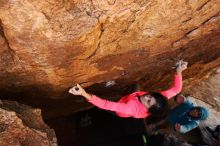 Bouldering in Hueco Tanks on 12/15/2019 with Blue Lizard Climbing and Yoga

Filename: SRM_20191215_1412210.jpg
Aperture: f/5.0
Shutter Speed: 1/250
Body: Canon EOS-1D Mark II
Lens: Canon EF 16-35mm f/2.8 L