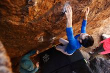 Bouldering in Hueco Tanks on 12/15/2019 with Blue Lizard Climbing and Yoga

Filename: SRM_20191215_1419130.jpg
Aperture: f/2.8
Shutter Speed: 1/160
Body: Canon EOS-1D Mark II
Lens: Canon EF 16-35mm f/2.8 L