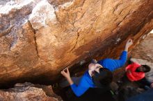 Bouldering in Hueco Tanks on 12/15/2019 with Blue Lizard Climbing and Yoga

Filename: SRM_20191215_1419330.jpg
Aperture: f/4.5
Shutter Speed: 1/250
Body: Canon EOS-1D Mark II
Lens: Canon EF 16-35mm f/2.8 L