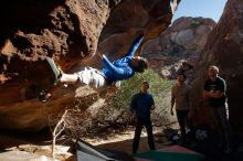 Bouldering in Hueco Tanks on 12/15/2019 with Blue Lizard Climbing and Yoga

Filename: SRM_20191215_1437220.jpg
Aperture: f/5.0
Shutter Speed: 1/400
Body: Canon EOS-1D Mark II
Lens: Canon EF 16-35mm f/2.8 L