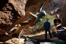 Bouldering in Hueco Tanks on 12/15/2019 with Blue Lizard Climbing and Yoga

Filename: SRM_20191215_1443300.jpg
Aperture: f/4.5
Shutter Speed: 1/400
Body: Canon EOS-1D Mark II
Lens: Canon EF 16-35mm f/2.8 L