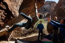 Bouldering in Hueco Tanks on 12/15/2019 with Blue Lizard Climbing and Yoga

Filename: SRM_20191215_1444330.jpg
Aperture: f/4.5
Shutter Speed: 1/400
Body: Canon EOS-1D Mark II
Lens: Canon EF 16-35mm f/2.8 L
