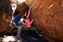 Bouldering in Hueco Tanks on 12/15/2019 with Blue Lizard Climbing and Yoga

Filename: SRM_20191215_1450390.jpg
Aperture: f/2.8
Shutter Speed: 1/250
Body: Canon EOS-1D Mark II
Lens: Canon EF 16-35mm f/2.8 L