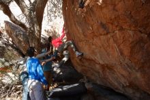 Bouldering in Hueco Tanks on 12/15/2019 with Blue Lizard Climbing and Yoga

Filename: SRM_20191215_1504220.jpg
Aperture: f/6.3
Shutter Speed: 1/200
Body: Canon EOS-1D Mark II
Lens: Canon EF 16-35mm f/2.8 L