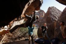 Bouldering in Hueco Tanks on 12/15/2019 with Blue Lizard Climbing and Yoga

Filename: SRM_20191215_1510470.jpg
Aperture: f/5.0
Shutter Speed: 1/400
Body: Canon EOS-1D Mark II
Lens: Canon EF 16-35mm f/2.8 L