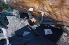 Bouldering in Hueco Tanks on 12/15/2019 with Blue Lizard Climbing and Yoga

Filename: SRM_20191215_1609080.jpg
Aperture: f/4.0
Shutter Speed: 1/250
Body: Canon EOS-1D Mark II
Lens: Canon EF 16-35mm f/2.8 L