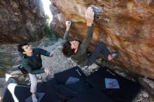 Bouldering in Hueco Tanks on 12/15/2019 with Blue Lizard Climbing and Yoga

Filename: SRM_20191215_1609130.jpg
Aperture: f/4.5
Shutter Speed: 1/250
Body: Canon EOS-1D Mark II
Lens: Canon EF 16-35mm f/2.8 L