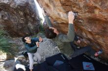 Bouldering in Hueco Tanks on 12/15/2019 with Blue Lizard Climbing and Yoga

Filename: SRM_20191215_1609180.jpg
Aperture: f/5.0
Shutter Speed: 1/250
Body: Canon EOS-1D Mark II
Lens: Canon EF 16-35mm f/2.8 L