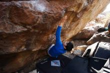 Bouldering in Hueco Tanks on 12/15/2019 with Blue Lizard Climbing and Yoga

Filename: SRM_20191215_1615170.jpg
Aperture: f/5.0
Shutter Speed: 1/250
Body: Canon EOS-1D Mark II
Lens: Canon EF 16-35mm f/2.8 L