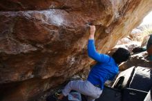 Bouldering in Hueco Tanks on 12/15/2019 with Blue Lizard Climbing and Yoga

Filename: SRM_20191215_1615220.jpg
Aperture: f/5.6
Shutter Speed: 1/250
Body: Canon EOS-1D Mark II
Lens: Canon EF 16-35mm f/2.8 L