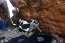 Bouldering in Hueco Tanks on 12/15/2019 with Blue Lizard Climbing and Yoga

Filename: SRM_20191215_1617040.jpg
Aperture: f/5.6
Shutter Speed: 1/250
Body: Canon EOS-1D Mark II
Lens: Canon EF 16-35mm f/2.8 L