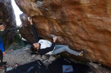 Bouldering in Hueco Tanks on 12/15/2019 with Blue Lizard Climbing and Yoga

Filename: SRM_20191215_1622311.jpg
Aperture: f/5.6
Shutter Speed: 1/250
Body: Canon EOS-1D Mark II
Lens: Canon EF 16-35mm f/2.8 L