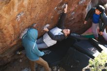 Bouldering in Hueco Tanks on 12/15/2019 with Blue Lizard Climbing and Yoga

Filename: SRM_20191215_1646420.jpg
Aperture: f/2.8
Shutter Speed: 1/250
Body: Canon EOS-1D Mark II
Lens: Canon EF 50mm f/1.8 II