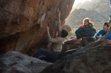 Bouldering in Hueco Tanks on 12/15/2019 with Blue Lizard Climbing and Yoga

Filename: SRM_20191215_1656450.jpg
Aperture: f/4.0
Shutter Speed: 1/250
Body: Canon EOS-1D Mark II
Lens: Canon EF 50mm f/1.8 II