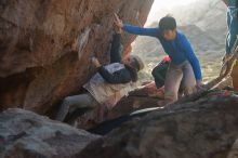 Bouldering in Hueco Tanks on 12/15/2019 with Blue Lizard Climbing and Yoga

Filename: SRM_20191215_1657370.jpg
Aperture: f/4.0
Shutter Speed: 1/250
Body: Canon EOS-1D Mark II
Lens: Canon EF 50mm f/1.8 II