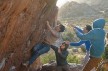 Bouldering in Hueco Tanks on 12/15/2019 with Blue Lizard Climbing and Yoga

Filename: SRM_20191215_1709110.jpg
Aperture: f/4.0
Shutter Speed: 1/250
Body: Canon EOS-1D Mark II
Lens: Canon EF 50mm f/1.8 II