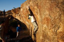 Bouldering in Hueco Tanks on 12/15/2019 with Blue Lizard Climbing and Yoga

Filename: SRM_20191215_1737510.jpg
Aperture: f/7.1
Shutter Speed: 1/250
Body: Canon EOS-1D Mark II
Lens: Canon EF 16-35mm f/2.8 L