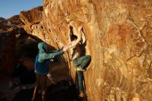 Bouldering in Hueco Tanks on 12/15/2019 with Blue Lizard Climbing and Yoga

Filename: SRM_20191215_1739530.jpg
Aperture: f/7.1
Shutter Speed: 1/250
Body: Canon EOS-1D Mark II
Lens: Canon EF 16-35mm f/2.8 L