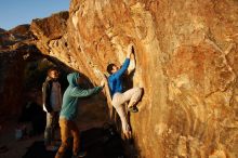 Bouldering in Hueco Tanks on 12/15/2019 with Blue Lizard Climbing and Yoga

Filename: SRM_20191215_1743320.jpg
Aperture: f/6.3
Shutter Speed: 1/250
Body: Canon EOS-1D Mark II
Lens: Canon EF 16-35mm f/2.8 L