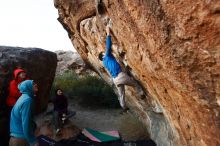 Bouldering in Hueco Tanks on 12/15/2019 with Blue Lizard Climbing and Yoga

Filename: SRM_20191215_1758470.jpg
Aperture: f/4.0
Shutter Speed: 1/250
Body: Canon EOS-1D Mark II
Lens: Canon EF 16-35mm f/2.8 L