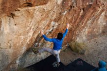 Bouldering in Hueco Tanks on 12/15/2019 with Blue Lizard Climbing and Yoga

Filename: SRM_20191215_1801120.jpg
Aperture: f/4.0
Shutter Speed: 1/250
Body: Canon EOS-1D Mark II
Lens: Canon EF 16-35mm f/2.8 L