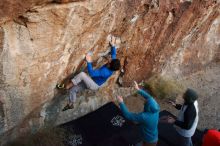 Bouldering in Hueco Tanks on 12/15/2019 with Blue Lizard Climbing and Yoga

Filename: SRM_20191215_1804580.jpg
Aperture: f/4.5
Shutter Speed: 1/250
Body: Canon EOS-1D Mark II
Lens: Canon EF 16-35mm f/2.8 L