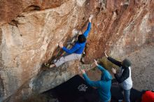 Bouldering in Hueco Tanks on 12/15/2019 with Blue Lizard Climbing and Yoga

Filename: SRM_20191215_1805000.jpg
Aperture: f/4.5
Shutter Speed: 1/250
Body: Canon EOS-1D Mark II
Lens: Canon EF 16-35mm f/2.8 L