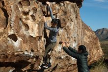 Bouldering in Hueco Tanks on 12/16/2019 with Blue Lizard Climbing and Yoga

Filename: SRM_20191216_1001390.jpg
Aperture: f/6.3
Shutter Speed: 1/320
Body: Canon EOS-1D Mark II
Lens: Canon EF 50mm f/1.8 II