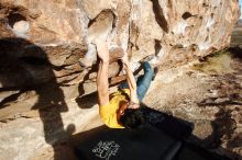 Bouldering in Hueco Tanks on 12/16/2019 with Blue Lizard Climbing and Yoga

Filename: SRM_20191216_1011090.jpg
Aperture: f/8.0
Shutter Speed: 1/250
Body: Canon EOS-1D Mark II
Lens: Canon EF 16-35mm f/2.8 L